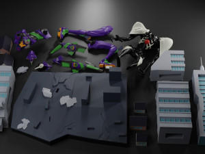 EVA-01 from anime Evangelion 3Dプリントモデル