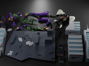 EVA-01 from anime Evangelion 3D Print Model