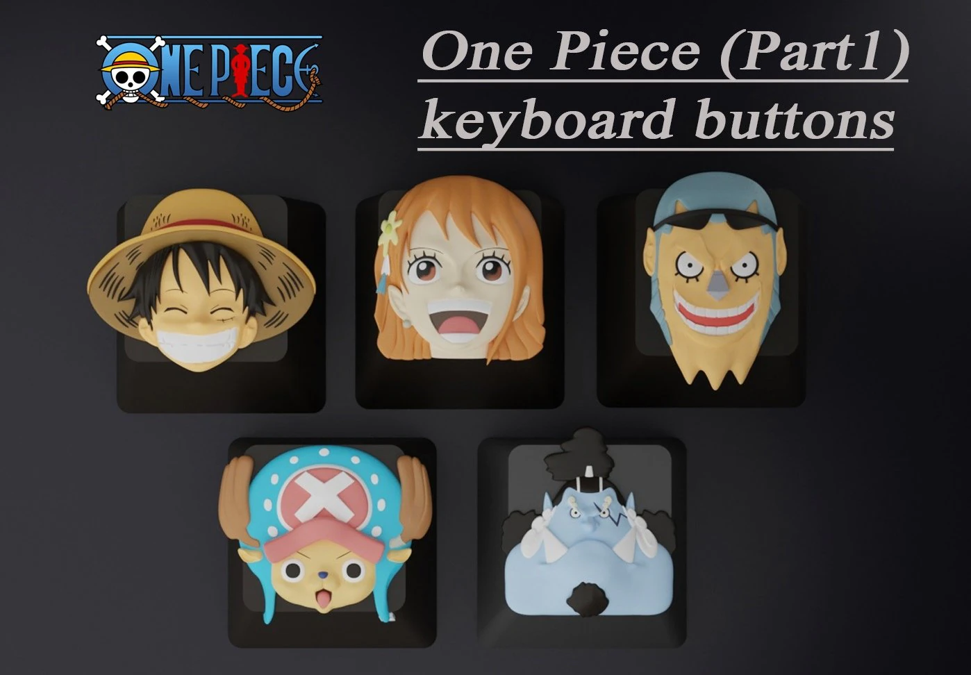 One Piece Part 1 keyboard buttons 3D Print Model .c4d .max .obj .3ds .fbx .stl .blend 