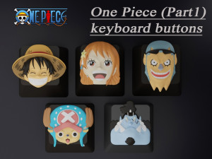 One Piece Part 1 keyboard buttons 3Dプリントモデル