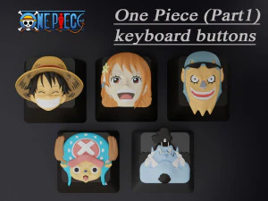 वन पीस पार्ट 1 कीबोर्ड बटन 3D प्रिंट मॉडल