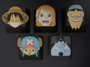 One Piece Part 1 keyboard buttons Modelo de Impressão 3D