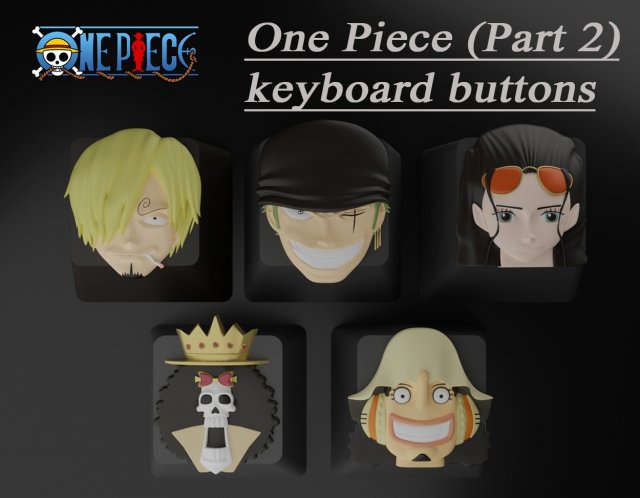 One Piece Part 2 keyboard buttons Model do druku 3D .c4d .max .obj .3ds .fbx .stl .blend 
