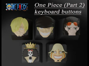 वन पीस पार्ट 2 कीबोर्ड बटन 3D प्रिंट मॉडल