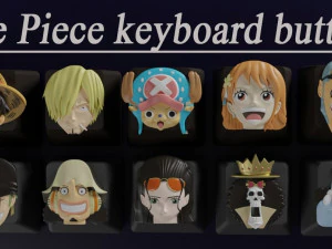 वन पीस कीबोर्ड बटन 3D प्रिंट मॉडल