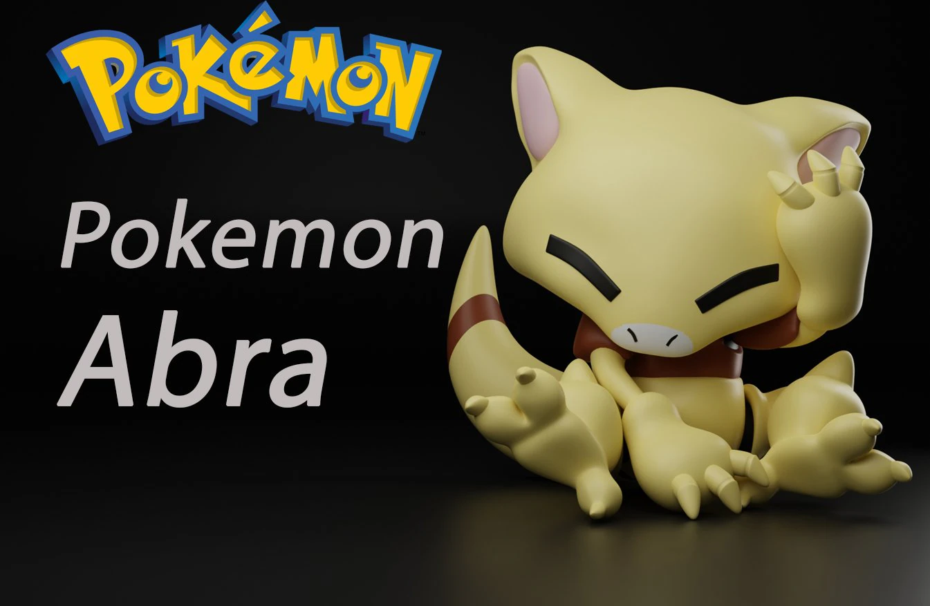 Pokemon Abra 3D Print Model .c4d .max .obj .3ds .fbx .stl .blend 