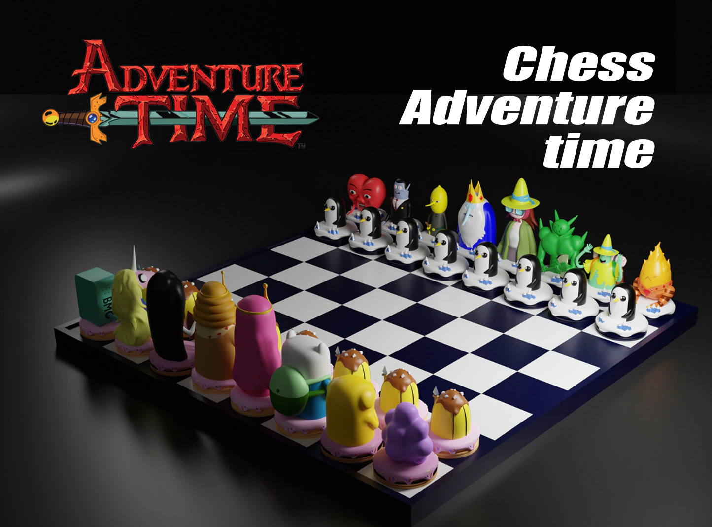 Chess Adventure time 3D Print Model .c4d .max .obj .3ds .fbx .stl .blend 