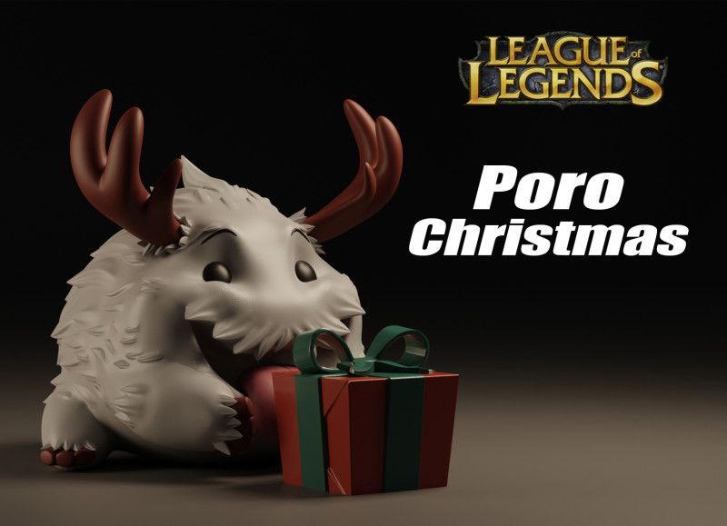 Poro Christmas LEAGUE OF LEGENDS Modello di stampa 3D .c4d .max .obj .3ds .fbx .stl .blend 