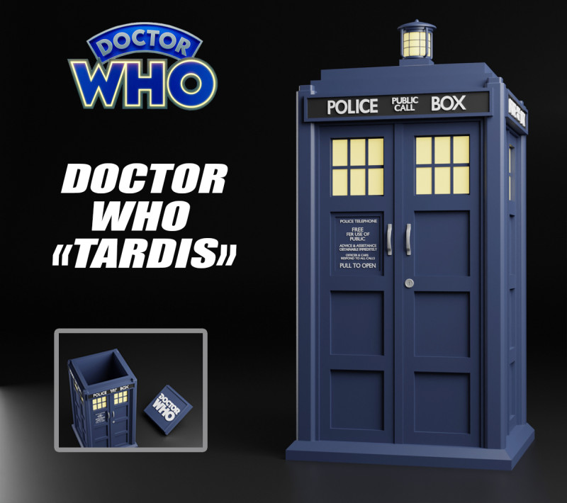 DOCTOR WHO TARDIS CASKET Modèles 3D en vedette .c4d .max .obj .3ds .fbx .stl .blend 
