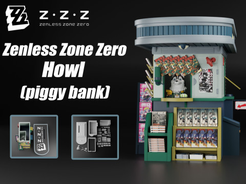 Howl zenless zone zero piggy bank Modèles 3D en vedette