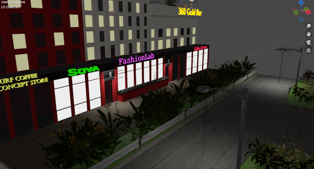 NIght street 3D Model .c4d .max .obj .3ds .fbx .stl .blend