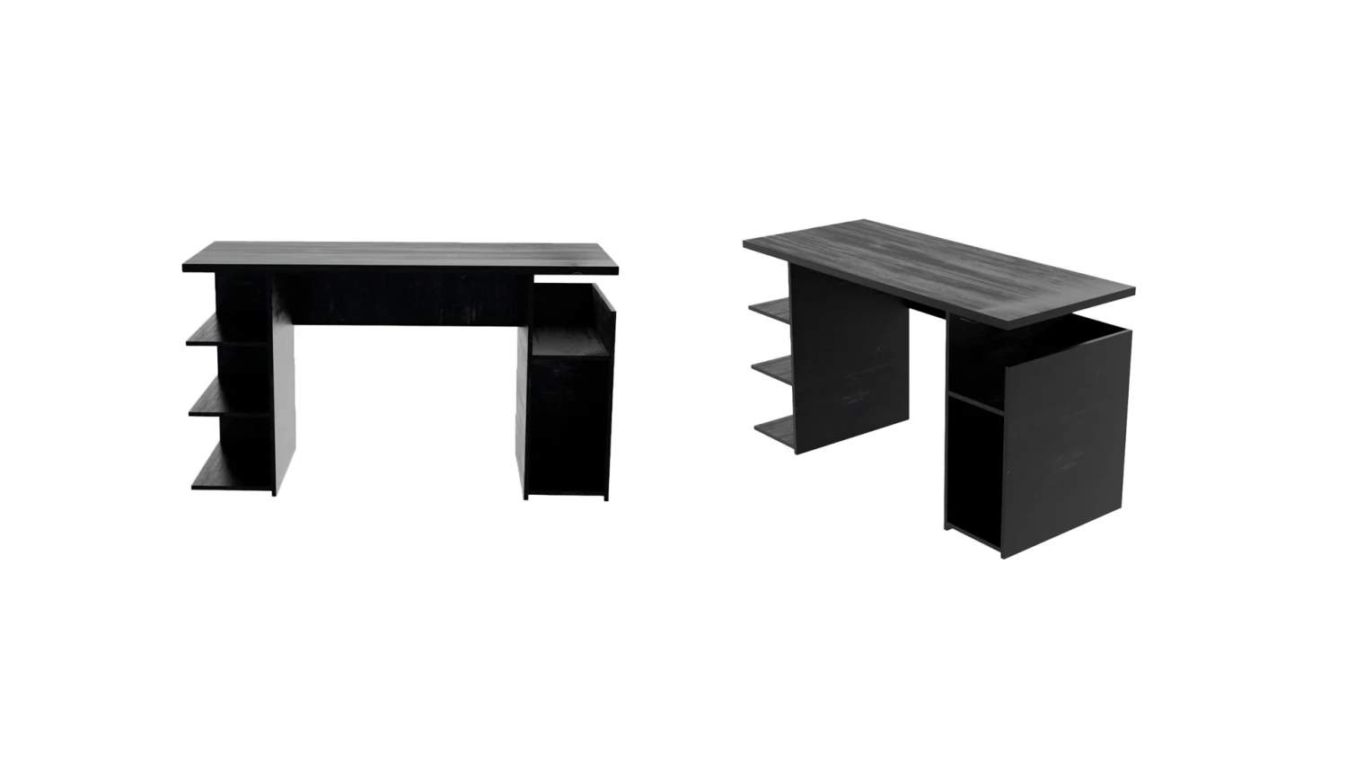Wooden Desk 3D Model .c4d .max .obj .3ds .fbx .stl .blend 