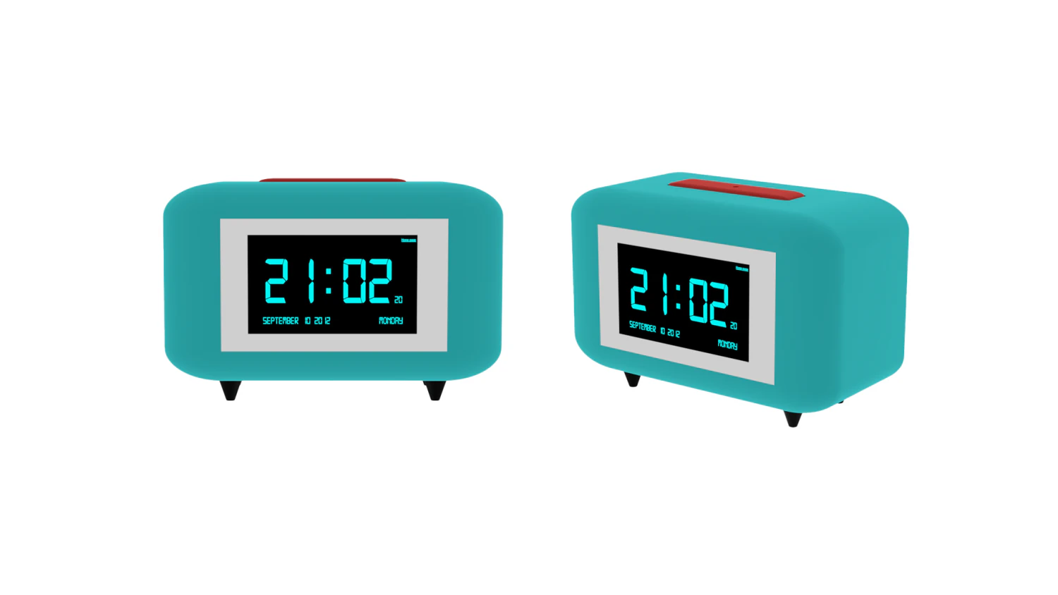 Digital Clock 3D Model .c4d .max .obj .3ds .fbx .stl .blend 