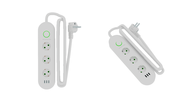Multiple electrical socket 3D Model .c4d .max .obj .3ds .fbx .stl .blend 