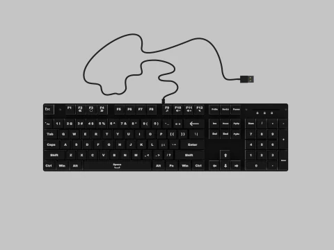 Simple Keyboard 3D Model