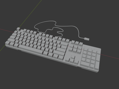 Simple Keyboard 3D Модель