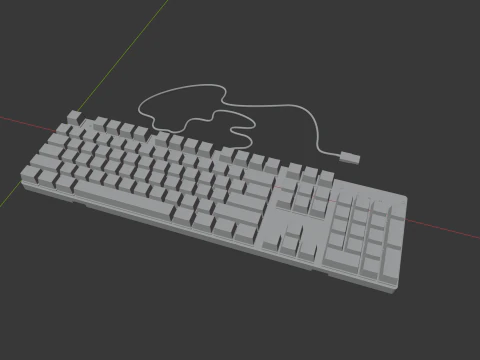 Simple Keyboard 3D Model