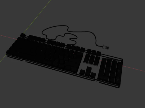 Simple Keyboard 3D Model