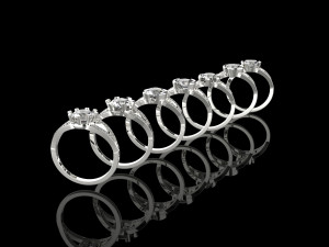 Women multi-stone custom design rings 3Dモデル