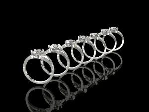 Women multi-stone custom design rings 3D Model