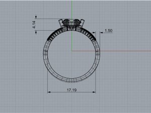 Women multi-stone custom design rings 3Dモデル