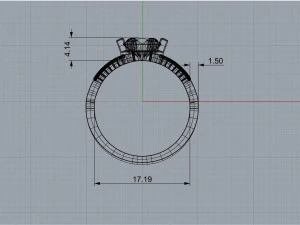 Women multi-stone custom design rings 3D Model