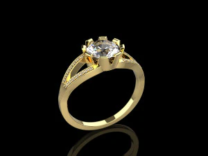 Women multi-stone custom design rings 3D Model