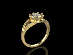 Women multi-stone custom design rings 3D Model