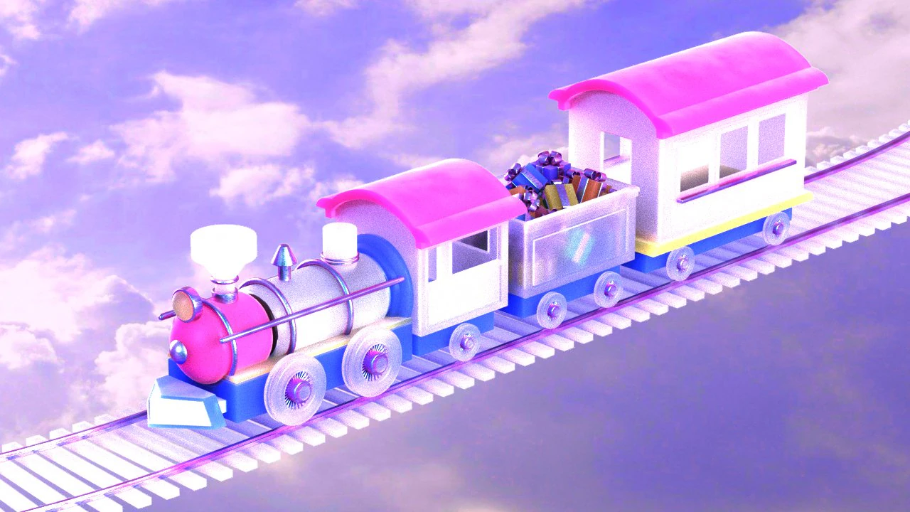 Toy Train 3D Model .c4d .max .obj .3ds .fbx .stl .blend 