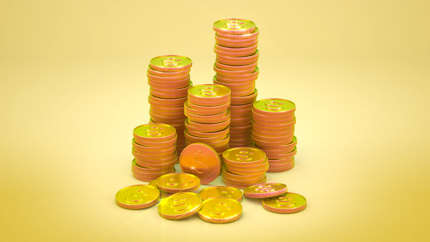 3D Coin Stack 3D Model .c4d .max .obj .3ds .fbx .stl .blend 