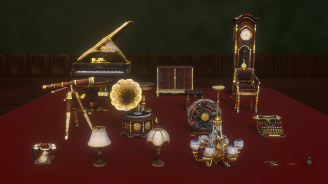 Antique Furniture Collections Modelo 3D .c4d .max .obj .3ds .fbx .stl .blend 