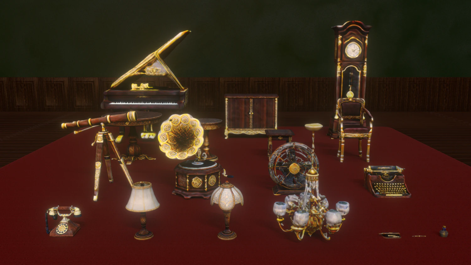 Antique Furniture Collections 3D Model .c4d .max .obj .3ds .fbx .stl .blend 