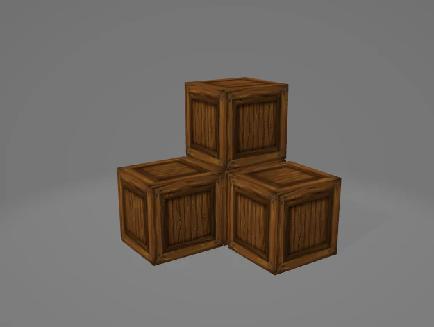 Wooden box 3D Model .c4d .max .obj .3ds .fbx .stl .blend 