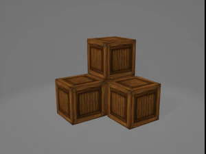 나무 상자 3D 모델
