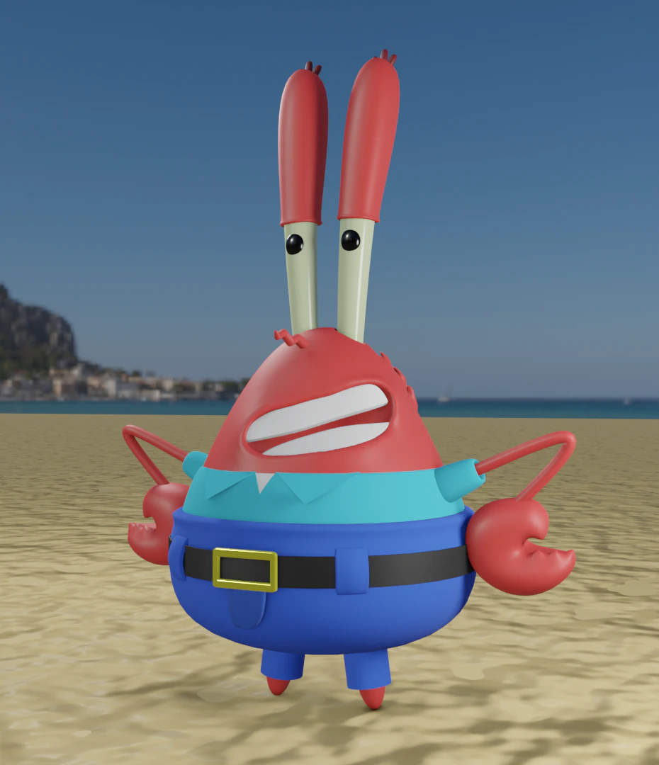 Mr Krabs 3D Model .c4d .max .obj .3ds .fbx .stl .blend 