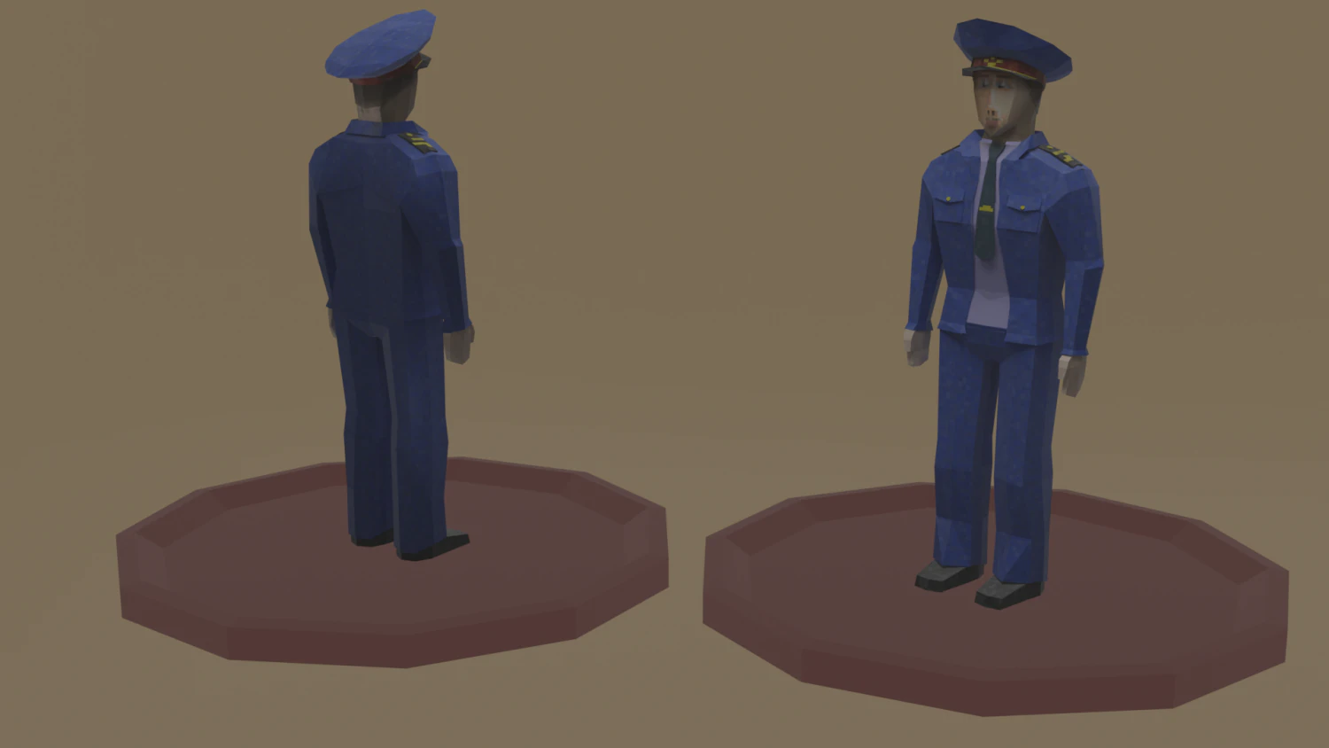 Low poly policeman 3D Model .c4d .max .obj .3ds .fbx .stl .blend