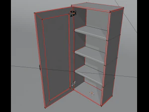 Шкаф лоуполи 3D Модель