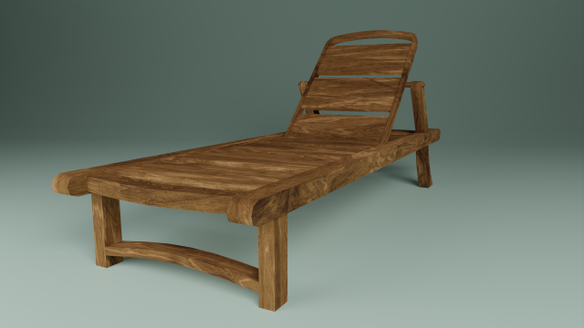 Beach lounger Sunbed lowpoly 3D Model .c4d .max .obj .3ds .fbx .stl .blend 