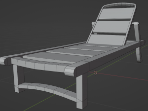 Beach lounger Sunbed lowpoly 3D Model