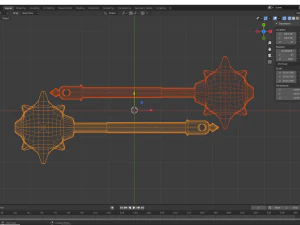 Studded Mace Keychain 3D Print Model