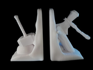 Thunder God Axe and Hammer Book End 3D 打印模型