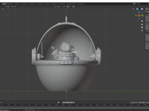 Enfeite De Cer&acirc;mica Baby Yoda pairando no carrinho de beb&ecirc; Modelo de Impressão 3D