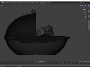 Enfeite De Cer&acirc;mica Baby Yoda pairando no carrinho de beb&ecirc; Modelo de Impressão 3D