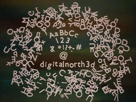 Keyboard Alphabet Numbers and Symbols 3D Baskı Modeli