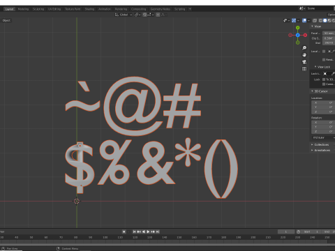 Keyboard Alphabet Numbers and Symbols 3D 打印模型