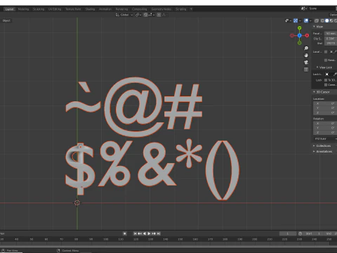 Keyboard Alphabet Numbers and Symbols 3D Print Model