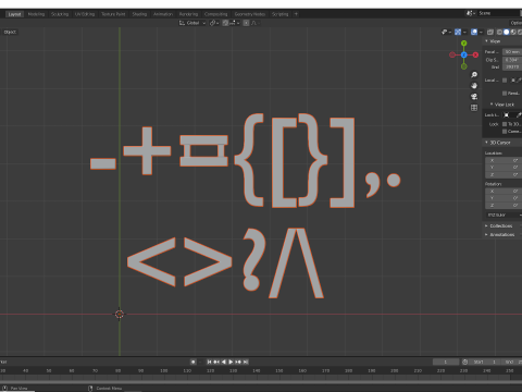 Keyboard Alphabet Numbers and Symbols 3D 打印模型