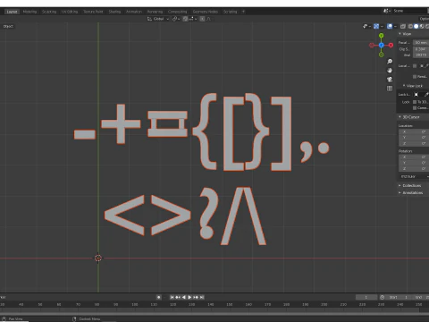 Keyboard Alphabet Numbers and Symbols 3D Print Model