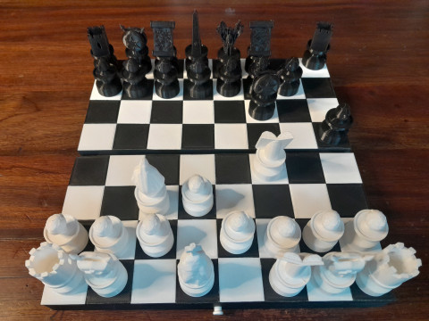 Judeo-Christian Chess Board Modèles 3D en vedette