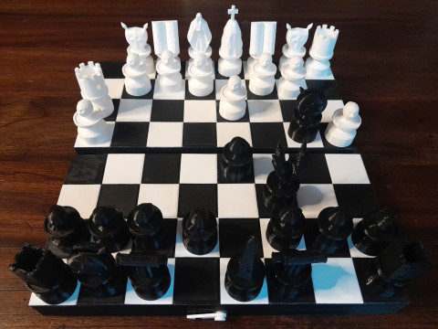 Judeo-Christian Chess Board Modèles 3D en vedette